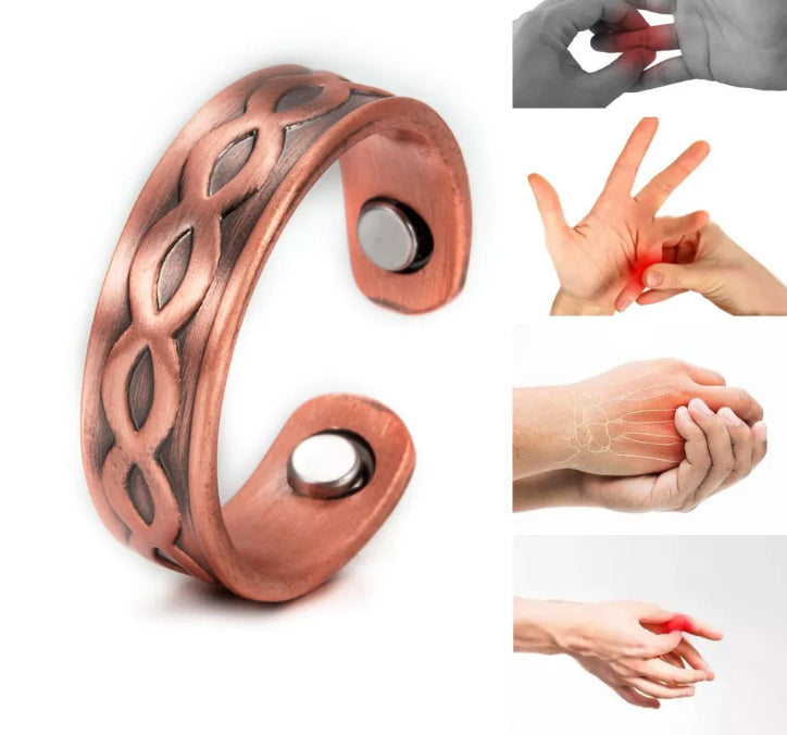 Ring van puur rood koper, kleurecht, verstelbare opening